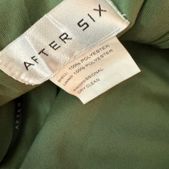 After Six One Shoulder Trumpet Gown With Front Slit Vineyard Green 8R - Picture 6 of 12